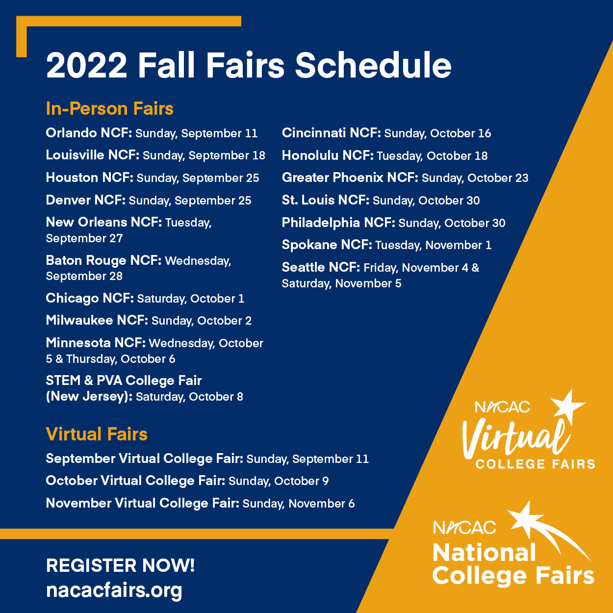 NACAC Fairs Western Association for College Admission Counseling